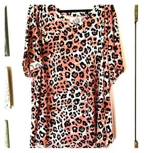Lularoe 3x Morgan - coral/black leopard